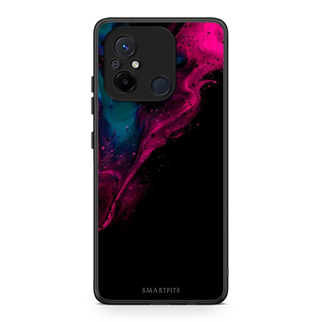 Θήκη Xiaomi Redmi 12C Watercolor Pink Black από τη Smartfits με σχέδιο στο πίσω μέρος και μαύρο περίβλημα | Xiaomi Redmi 12C Watercolor Pink Black Case with Colorful Back and Black Bezels