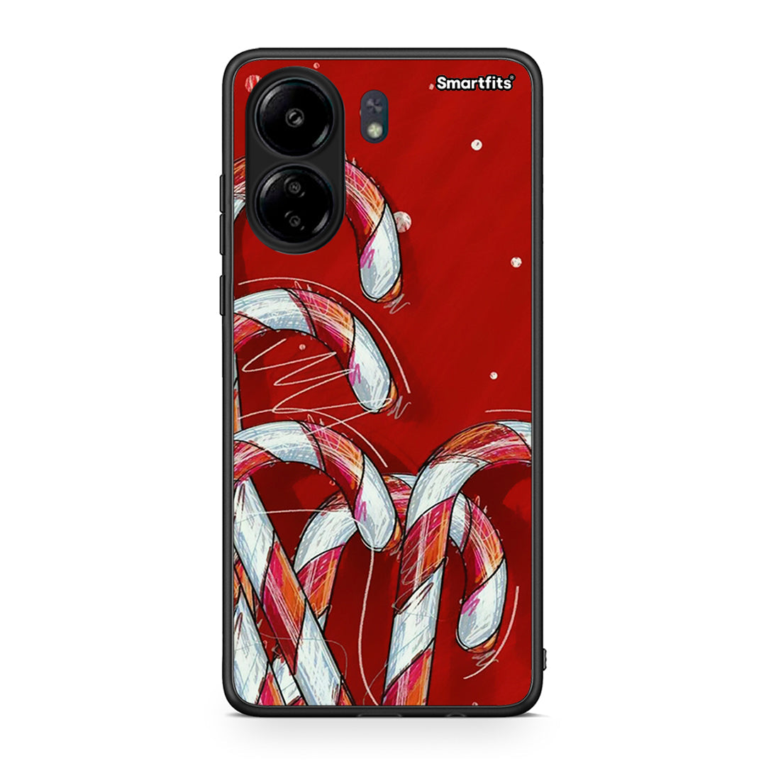 Xiaomi Redmi 13C Candy Cane θήκη από τη Smartfits με σχέδιο στο πίσω μέρος και μαύρο περίβλημα | Smartphone case with colorful back and black bezels by Smartfits