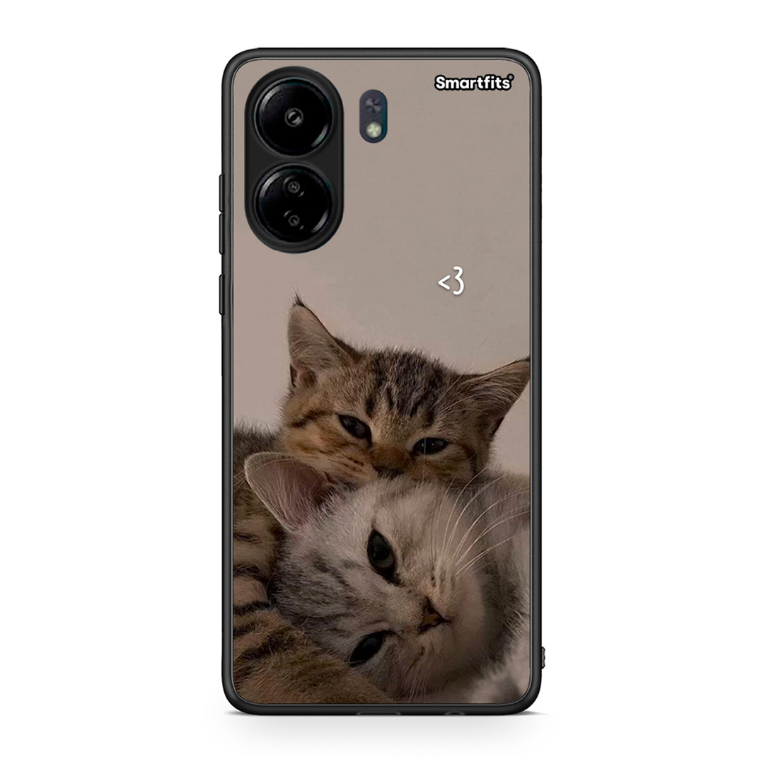 Xiaomi Redmi 13C Cats In Love Θήκη από τη Smartfits με σχέδιο στο πίσω μέρος και μαύρο περίβλημα | Smartphone case with colorful back and black bezels by Smartfits