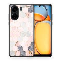 Thumbnail for Θήκη Xiaomi Redmi 13C Hexagon Pink Marble από τη Smartfits με σχέδιο στο πίσω μέρος και μαύρο περίβλημα | Xiaomi Redmi 13C Hexagon Pink Marble case with colorful back and black bezels