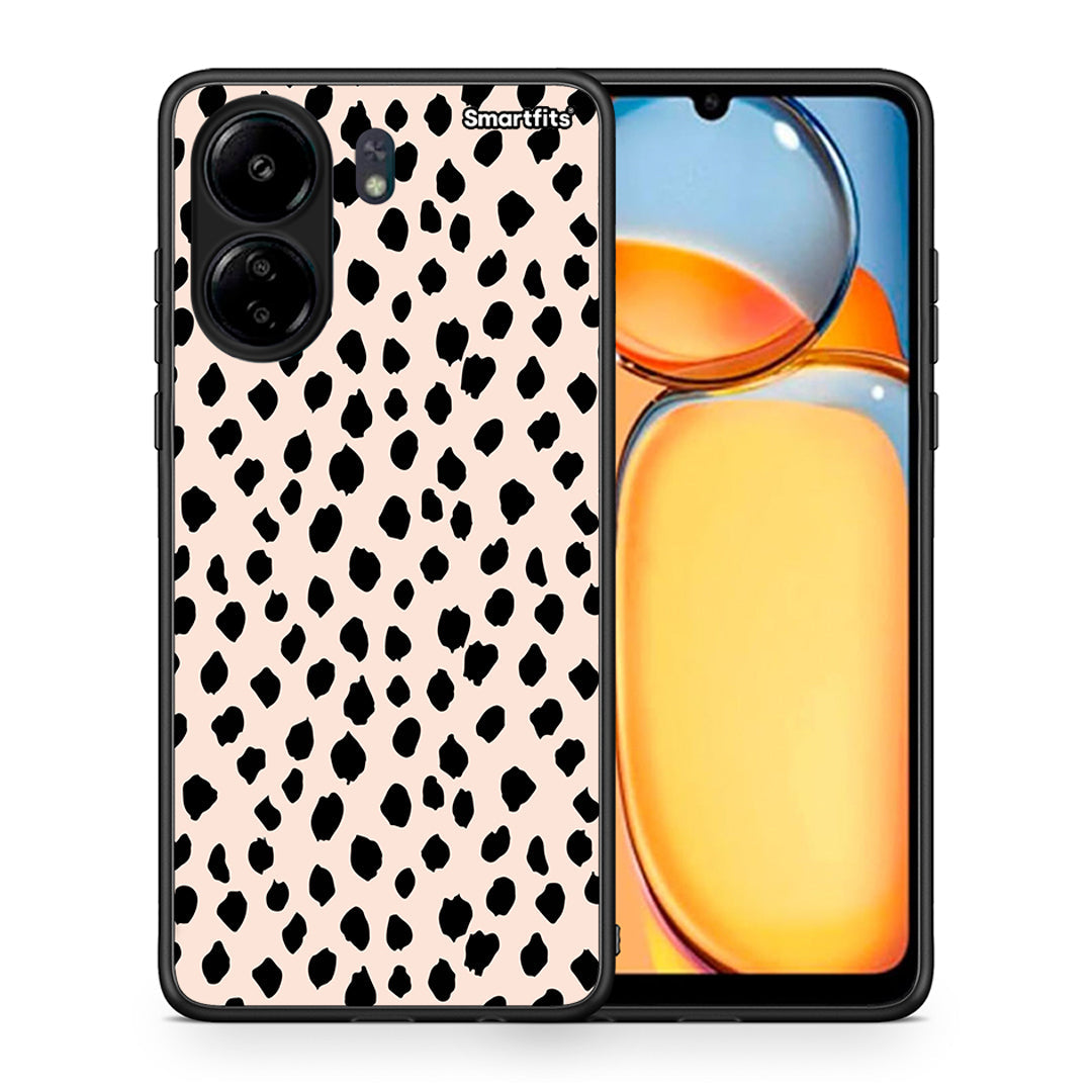 Θήκη Xiaomi Redmi 13C New Polka Dots από τη Smartfits με σχέδιο στο πίσω μέρος και μαύρο περίβλημα | Xiaomi Redmi 13C New Polka Dots case with colorful back and black bezels