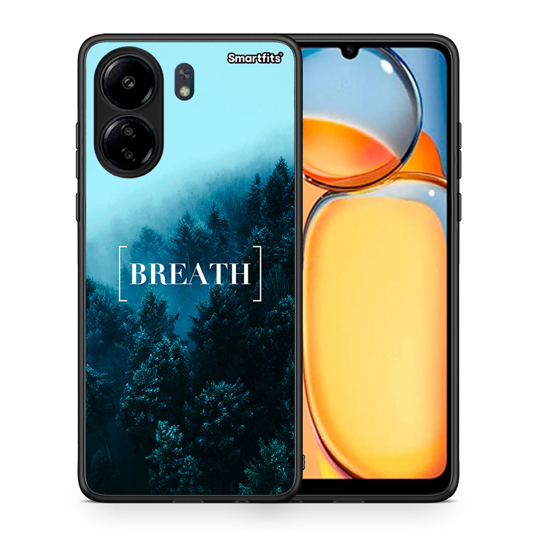 Θήκη Xiaomi Redmi 13C Breath Quote από τη Smartfits με σχέδιο στο πίσω μέρος και μαύρο περίβλημα | Xiaomi Redmi 13C Breath Quote case with colorful back and black bezels