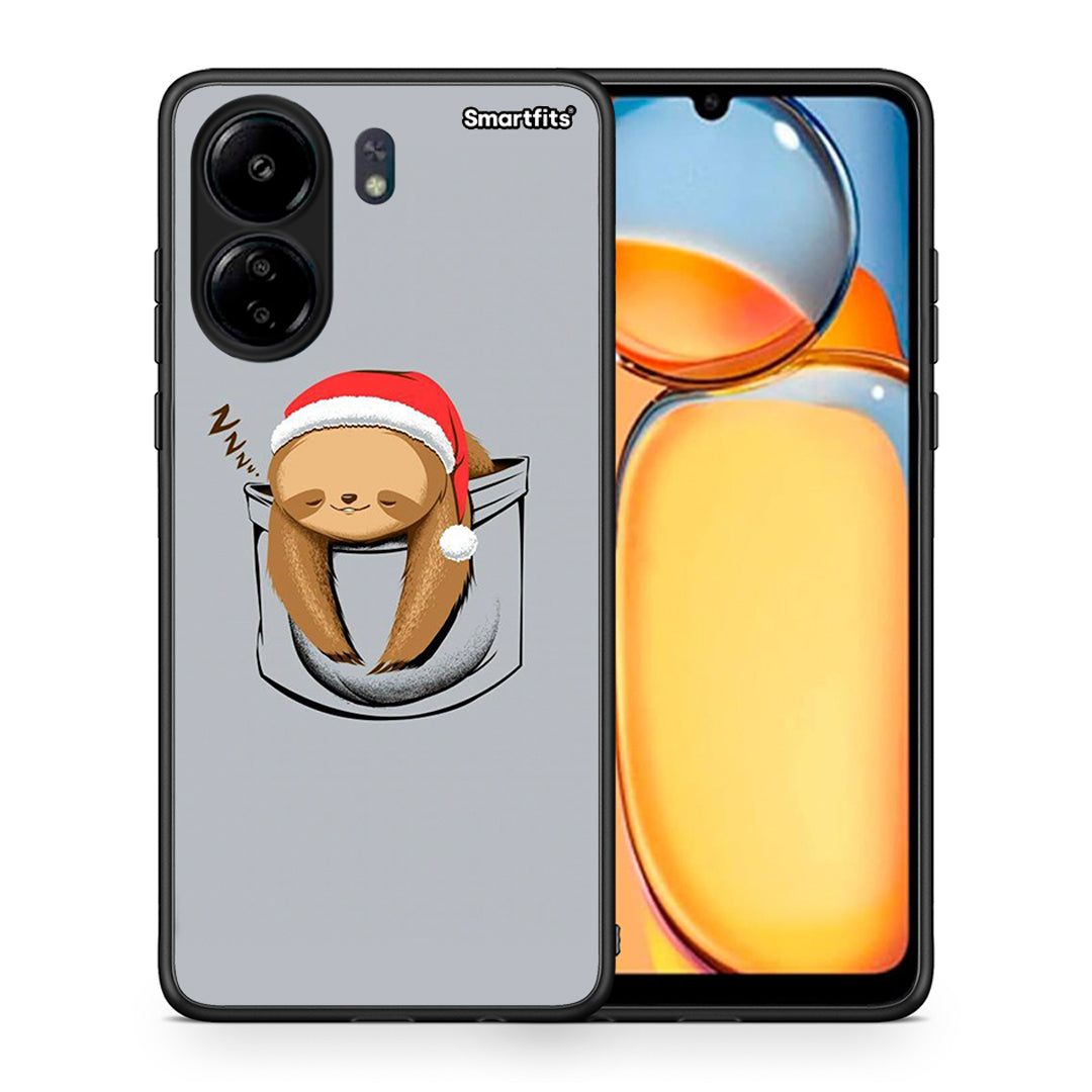 Θήκη Xiaomi Redmi 13C Xmas Zzzz από τη Smartfits με σχέδιο στο πίσω μέρος και μαύρο περίβλημα | Xiaomi Redmi 13C Xmas Zzzz case with colorful back and black bezels