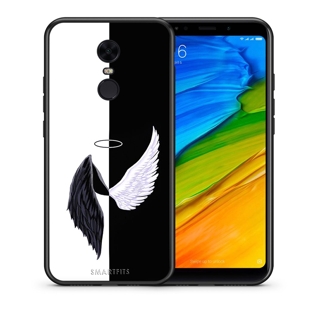 Θήκη Xiaomi Redmi 5 Plus Angels Demons από τη Smartfits με σχέδιο στο πίσω μέρος και μαύρο περίβλημα | Xiaomi Redmi 5 Plus Angels Demons case with colorful back and black bezels