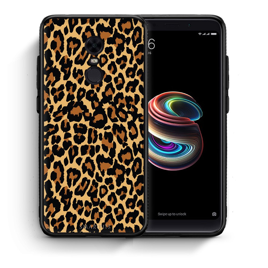 Θήκη Xiaomi Redmi 5 Plus Leopard Animal από τη Smartfits με σχέδιο στο πίσω μέρος και μαύρο περίβλημα | Xiaomi Redmi 5 Plus Leopard Animal case with colorful back and black bezels