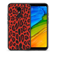 Thumbnail for Θήκη Xiaomi Redmi 5 Plus Red Leopard Animal από τη Smartfits με σχέδιο στο πίσω μέρος και μαύρο περίβλημα | Xiaomi Redmi 5 Plus Red Leopard Animal case with colorful back and black bezels
