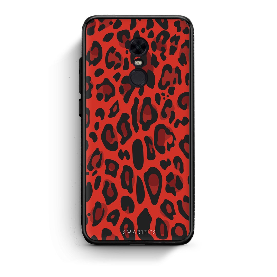 4 - Xiaomi Redmi 5 Plus Red Leopard Animal case, cover, bumper