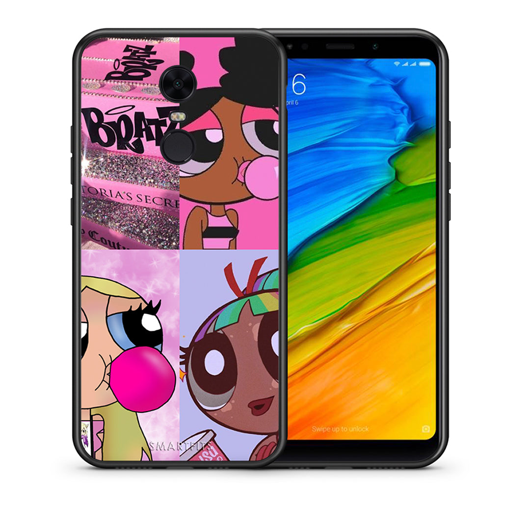 Θήκη Αγίου Βαλεντίνου Xiaomi Redmi 5 Plus Bubble Girls από τη Smartfits με σχέδιο στο πίσω μέρος και μαύρο περίβλημα | Xiaomi Redmi 5 Plus Bubble Girls case with colorful back and black bezels