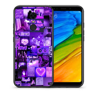 Thumbnail for Θήκη Αγίου Βαλεντίνου Xiaomi Redmi 5 Plus Collage Stay Wild από τη Smartfits με σχέδιο στο πίσω μέρος και μαύρο περίβλημα | Xiaomi Redmi 5 Plus Collage Stay Wild case with colorful back and black bezels