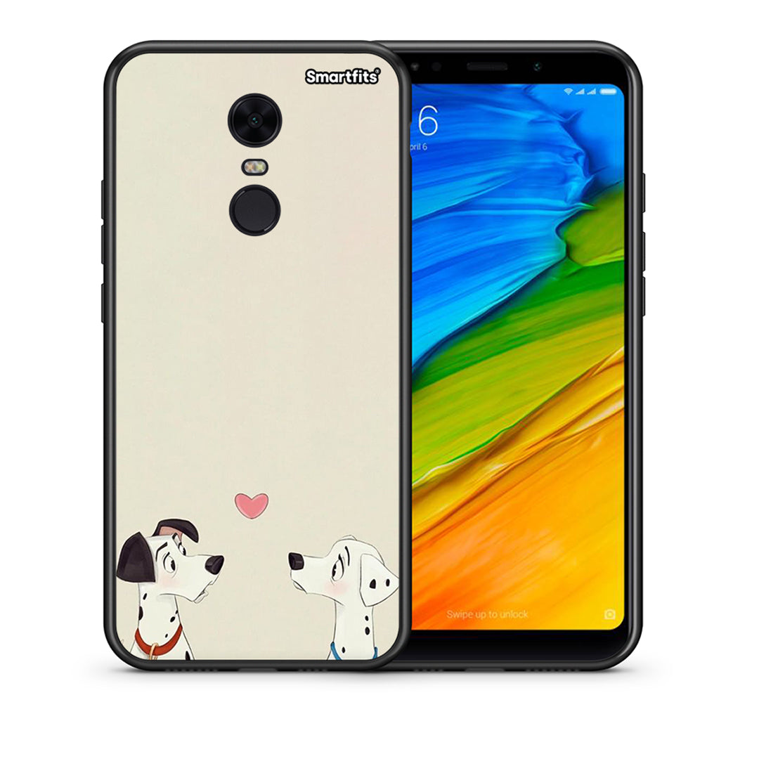 Θήκη Xiaomi Redmi 5 Plus Dalmatians Love από τη Smartfits με σχέδιο στο πίσω μέρος και μαύρο περίβλημα | Xiaomi Redmi 5 Plus Dalmatians Love case with colorful back and black bezels