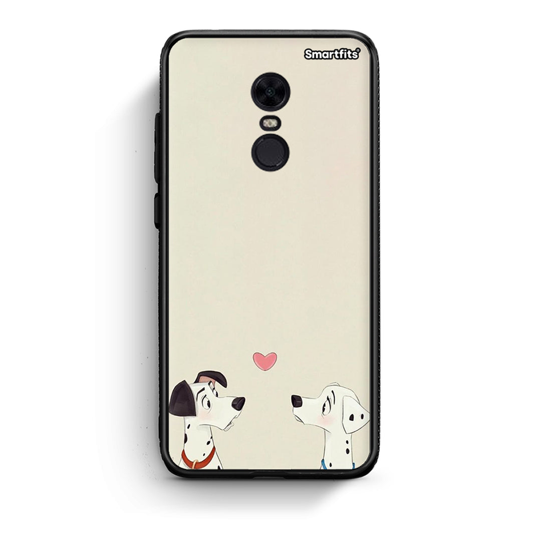 Xiaomi Redmi 5 Plus Dalmatians Love θήκη από τη Smartfits με σχέδιο στο πίσω μέρος και μαύρο περίβλημα | Smartphone case with colorful back and black bezels by Smartfits