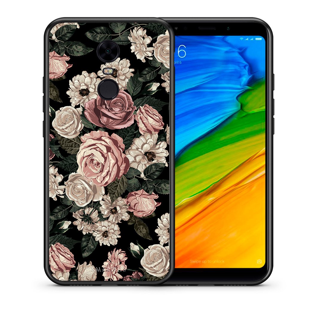 Θήκη Xiaomi Redmi 5 Plus Wild Roses Flower από τη Smartfits με σχέδιο στο πίσω μέρος και μαύρο περίβλημα | Xiaomi Redmi 5 Plus Wild Roses Flower case with colorful back and black bezels