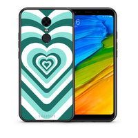 Thumbnail for Θήκη Xiaomi Redmi 5 Plus Green Hearts από τη Smartfits με σχέδιο στο πίσω μέρος και μαύρο περίβλημα | Xiaomi Redmi 5 Plus Green Hearts case with colorful back and black bezels