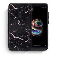 Thumbnail for Θήκη Xiaomi Redmi 5 Plus Black Rosegold Marble από τη Smartfits με σχέδιο στο πίσω μέρος και μαύρο περίβλημα | Xiaomi Redmi 5 Plus Black Rosegold Marble case with colorful back and black bezels