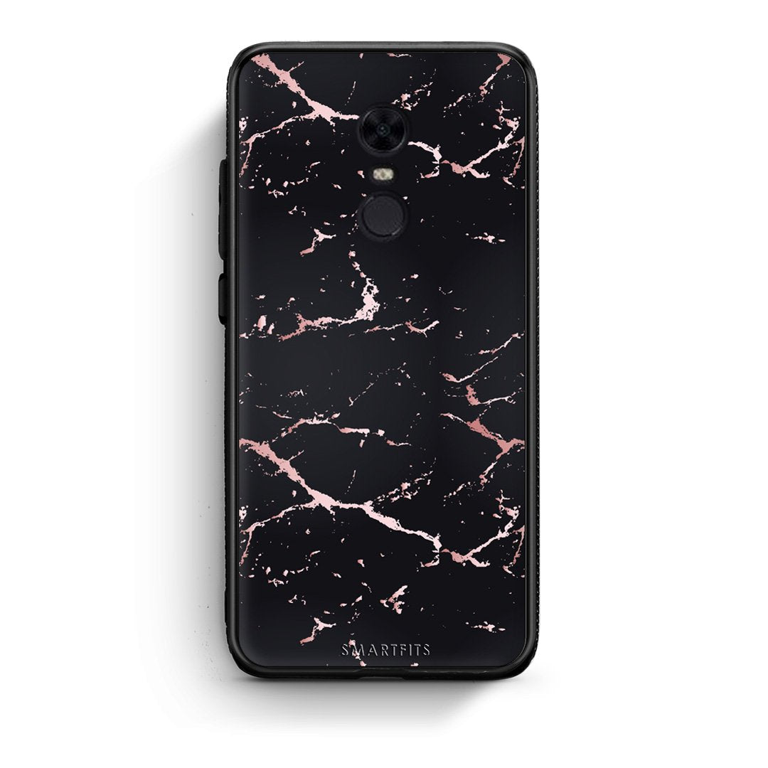 4 - Xiaomi Redmi 5 Plus  Black Rosegold Marble case, cover, bumper