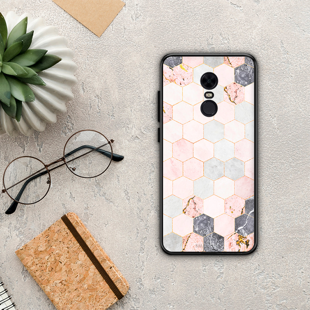 Marble Hexagon Pink - Xiaomi Redmi 5 Plus case