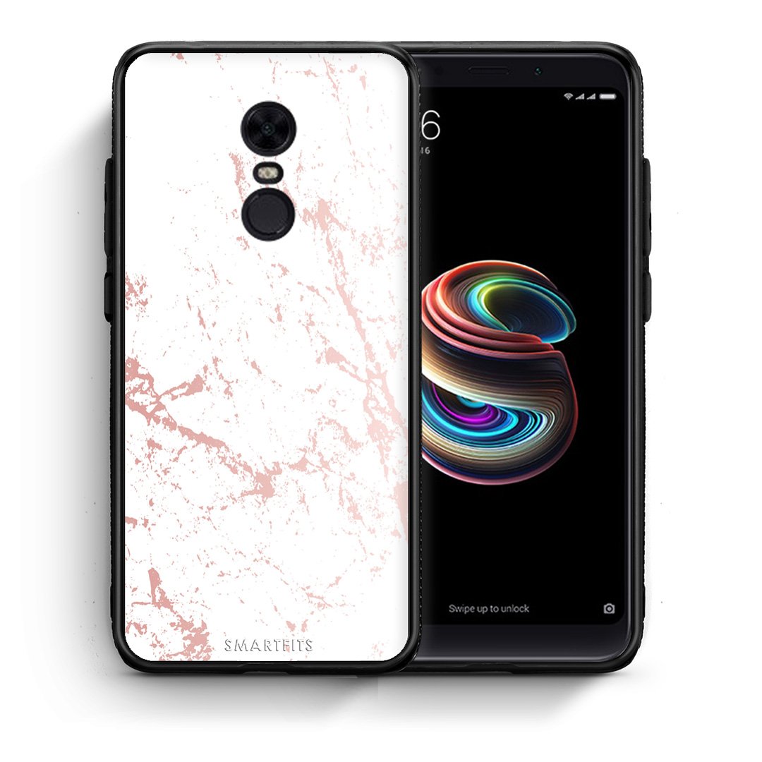 Θήκη Xiaomi Redmi 5 Plus Pink Splash Marble από τη Smartfits με σχέδιο στο πίσω μέρος και μαύρο περίβλημα | Xiaomi Redmi 5 Plus Pink Splash Marble case with colorful back and black bezels