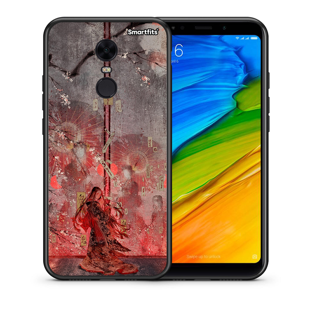 Θήκη Xiaomi Redmi 5 Plus Nezuko Kamado από τη Smartfits με σχέδιο στο πίσω μέρος και μαύρο περίβλημα | Xiaomi Redmi 5 Plus Nezuko Kamado case with colorful back and black bezels