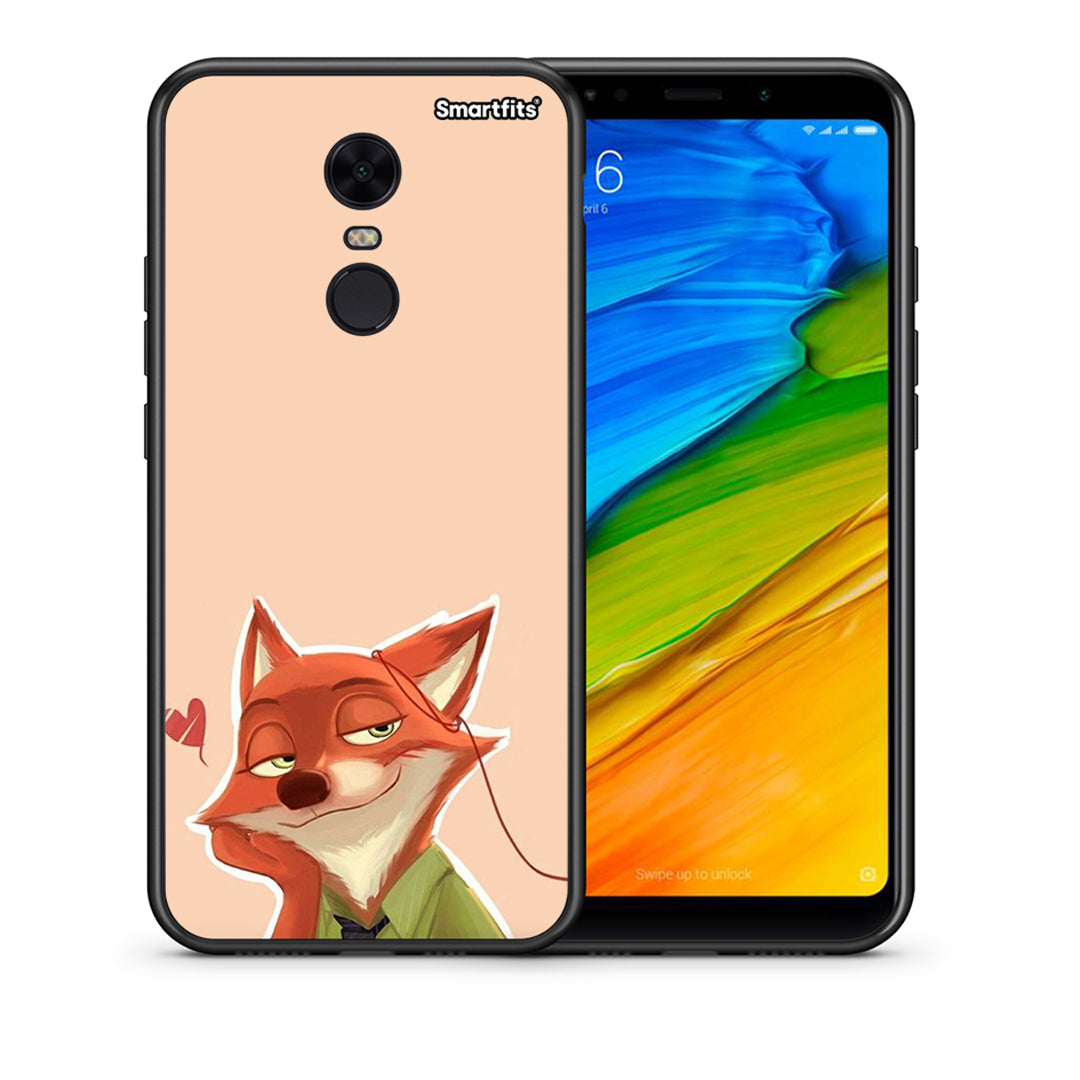 Θήκη Xiaomi Redmi 5 Plus Nick Wilde And Judy Hopps Love 1 από τη Smartfits με σχέδιο στο πίσω μέρος και μαύρο περίβλημα | Xiaomi Redmi 5 Plus Nick Wilde And Judy Hopps Love 1 case with colorful back and black bezels