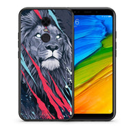 Thumbnail for Θήκη Xiaomi Redmi 5 Plus Lion Designer PopArt από τη Smartfits με σχέδιο στο πίσω μέρος και μαύρο περίβλημα | Xiaomi Redmi 5 Plus Lion Designer PopArt case with colorful back and black bezels