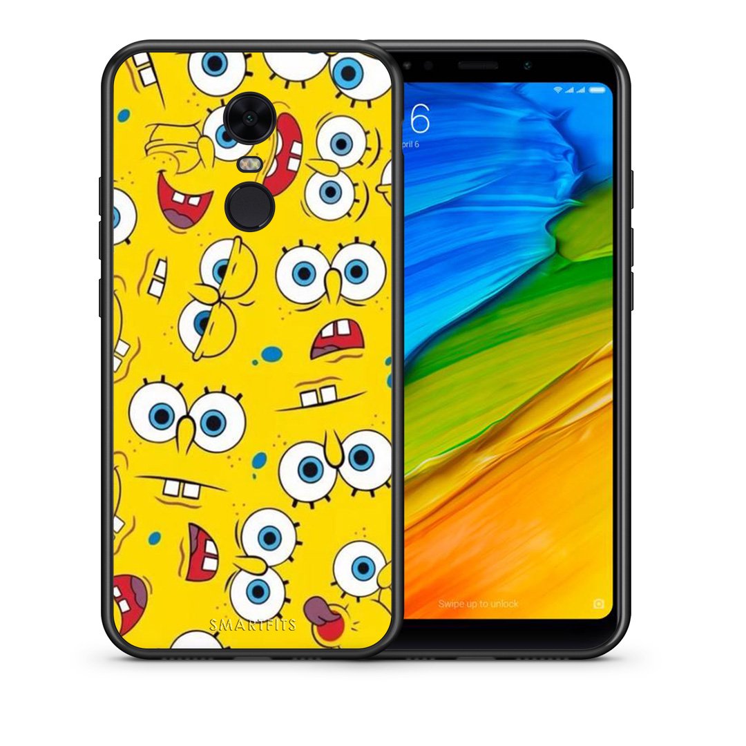 Θήκη Xiaomi Redmi 5 Plus Sponge PopArt από τη Smartfits με σχέδιο στο πίσω μέρος και μαύρο περίβλημα | Xiaomi Redmi 5 Plus Sponge PopArt case with colorful back and black bezels