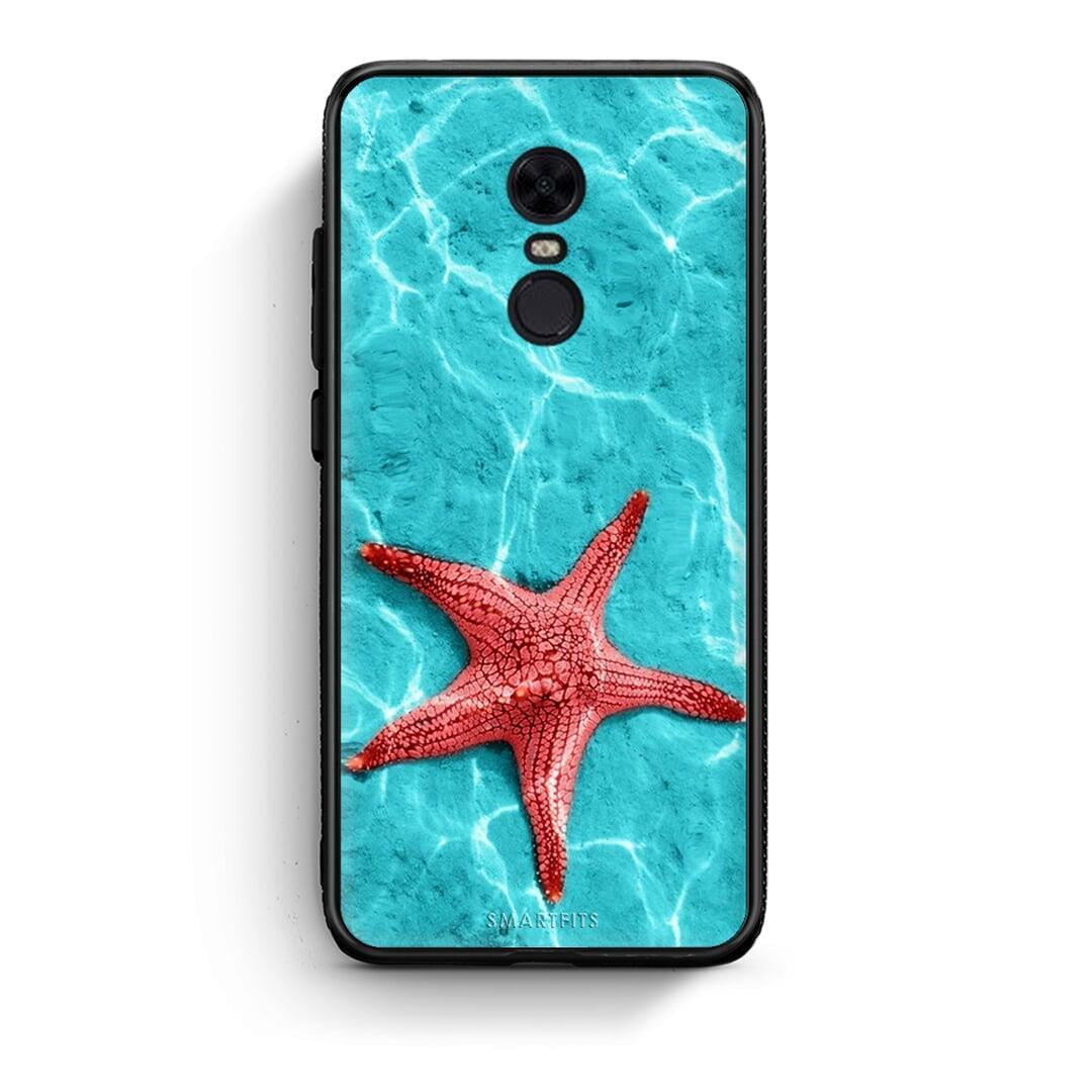 Xiaomi Redmi 5 Plus Red Starfish Θήκη από τη Smartfits με σχέδιο στο πίσω μέρος και μαύρο περίβλημα | Smartphone case with colorful back and black bezels by Smartfits