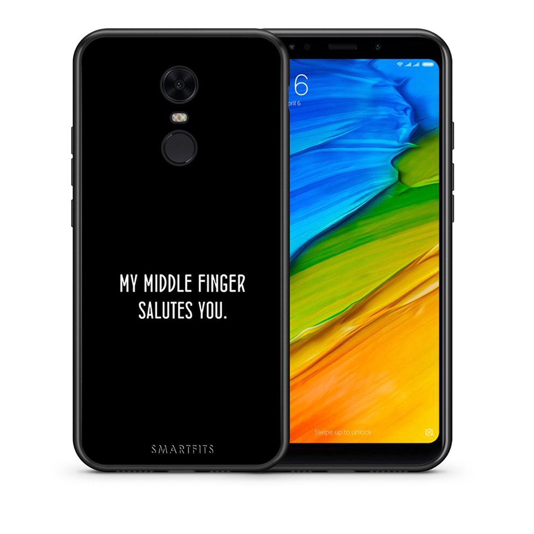 Θήκη Xiaomi Redmi 5 Plus Salute από τη Smartfits με σχέδιο στο πίσω μέρος και μαύρο περίβλημα | Xiaomi Redmi 5 Plus Salute case with colorful back and black bezels