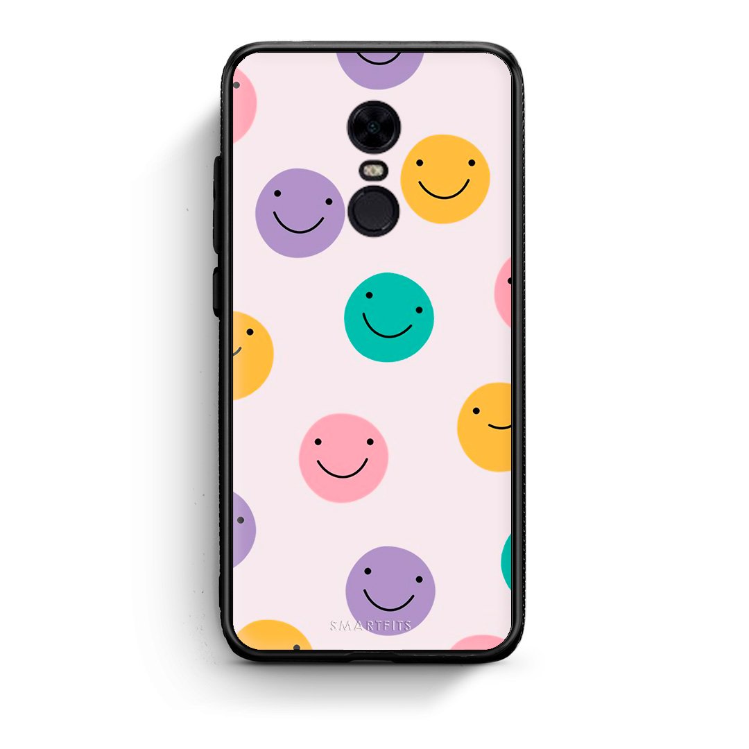 Xiaomi Redmi 5 Plus Smiley Faces θήκη από τη Smartfits με σχέδιο στο πίσω μέρος και μαύρο περίβλημα | Smartphone case with colorful back and black bezels by Smartfits