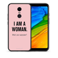 Thumbnail for Θήκη Xiaomi Redmi 5 Plus Superpower Woman από τη Smartfits με σχέδιο στο πίσω μέρος και μαύρο περίβλημα | Xiaomi Redmi 5 Plus Superpower Woman case with colorful back and black bezels