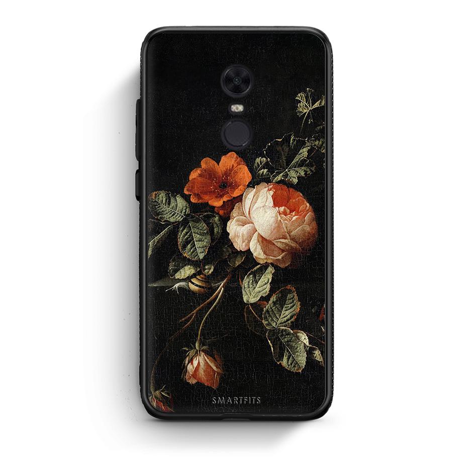 Xiaomi Redmi 5 Plus Vintage Roses θήκη από τη Smartfits με σχέδιο στο πίσω μέρος και μαύρο περίβλημα | Smartphone case with colorful back and black bezels by Smartfits