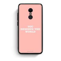 Thumbnail for Xiaomi Redmi 5 Plus You Deserve The World Θήκη Αγίου Βαλεντίνου από τη Smartfits με σχέδιο στο πίσω μέρος και μαύρο περίβλημα | Smartphone case with colorful back and black bezels by Smartfits