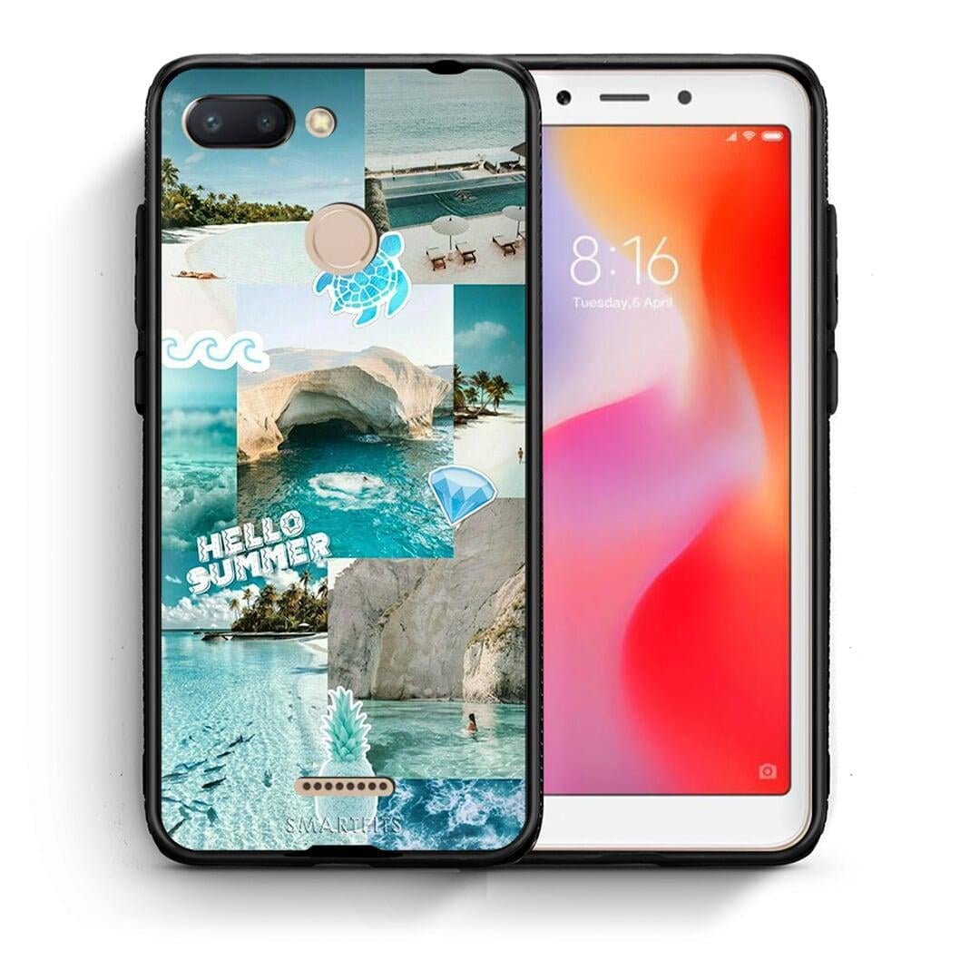 Θήκη Xiaomi Redmi 6 Aesthetic Summer από τη Smartfits με σχέδιο στο πίσω μέρος και μαύρο περίβλημα | Xiaomi Redmi 6 Aesthetic Summer case with colorful back and black bezels