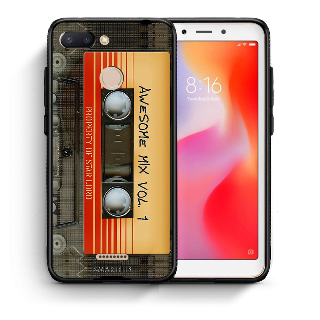 Θήκη Xiaomi Redmi 6 Awesome Mix από τη Smartfits με σχέδιο στο πίσω μέρος και μαύρο περίβλημα | Xiaomi Redmi 6 Awesome Mix case with colorful back and black bezels