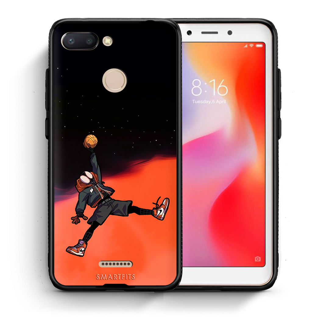 Θήκη Xiaomi Redmi 6 Basketball Hero από τη Smartfits με σχέδιο στο πίσω μέρος και μαύρο περίβλημα | Xiaomi Redmi 6 Basketball Hero case with colorful back and black bezels