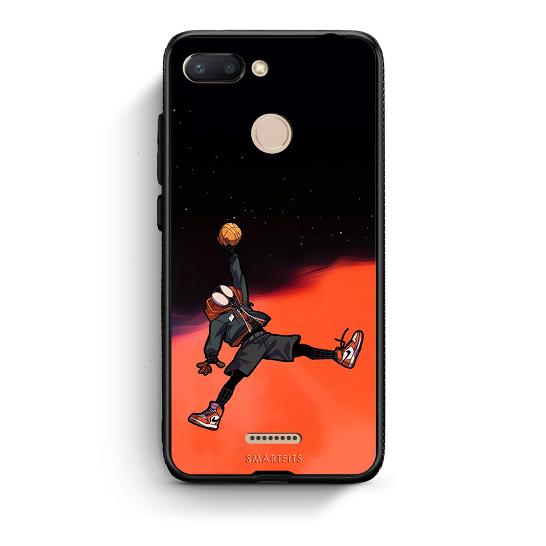 Xiaomi Redmi 6 Basketball Hero θήκη από τη Smartfits με σχέδιο στο πίσω μέρος και μαύρο περίβλημα | Smartphone case with colorful back and black bezels by Smartfits