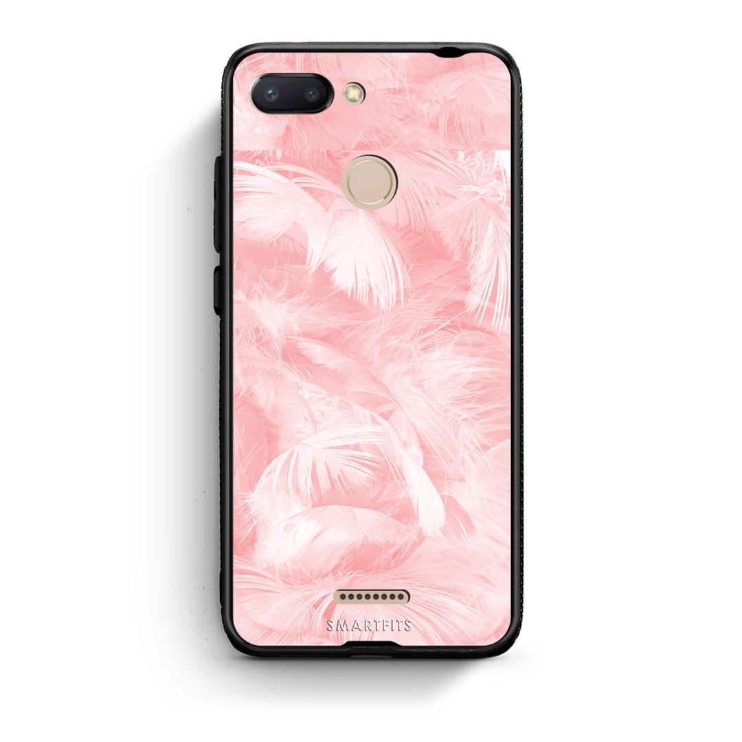33 - Xiaomi Redmi 6  Pink Feather Boho case, cover, bumper
