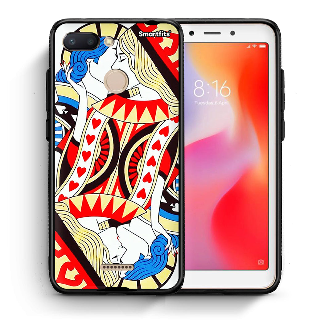 Θήκη Xiaomi Redmi 6 Card Love από τη Smartfits με σχέδιο στο πίσω μέρος και μαύρο περίβλημα | Xiaomi Redmi 6 Card Love case with colorful back and black bezels