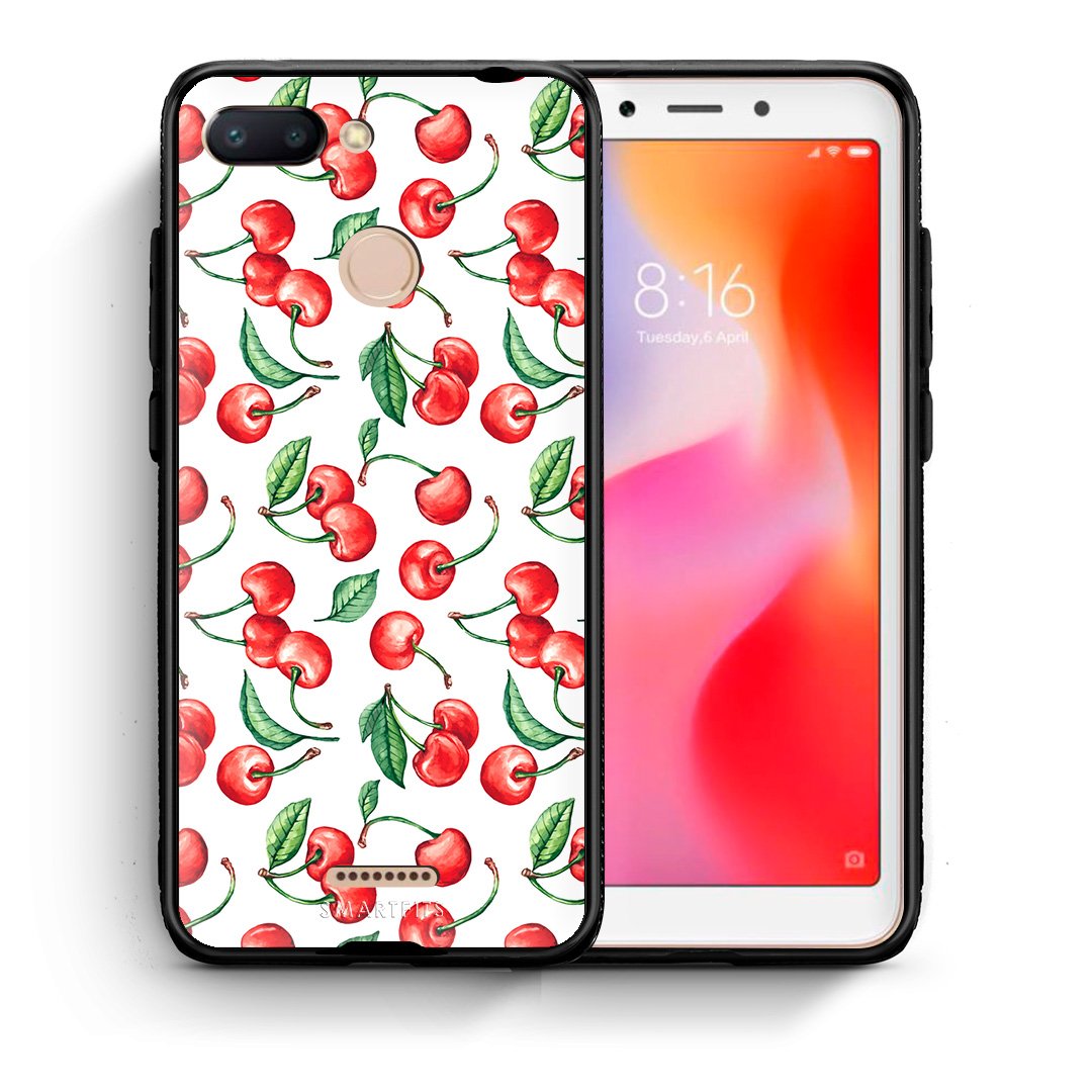 Θήκη Xiaomi Redmi 6 Cherry Summer από τη Smartfits με σχέδιο στο πίσω μέρος και μαύρο περίβλημα | Xiaomi Redmi 6 Cherry Summer case with colorful back and black bezels