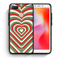 Thumbnail for Θήκη Xiaomi Redmi 6 Christmas Hearts από τη Smartfits με σχέδιο στο πίσω μέρος και μαύρο περίβλημα | Xiaomi Redmi 6 Christmas Hearts case with colorful back and black bezels