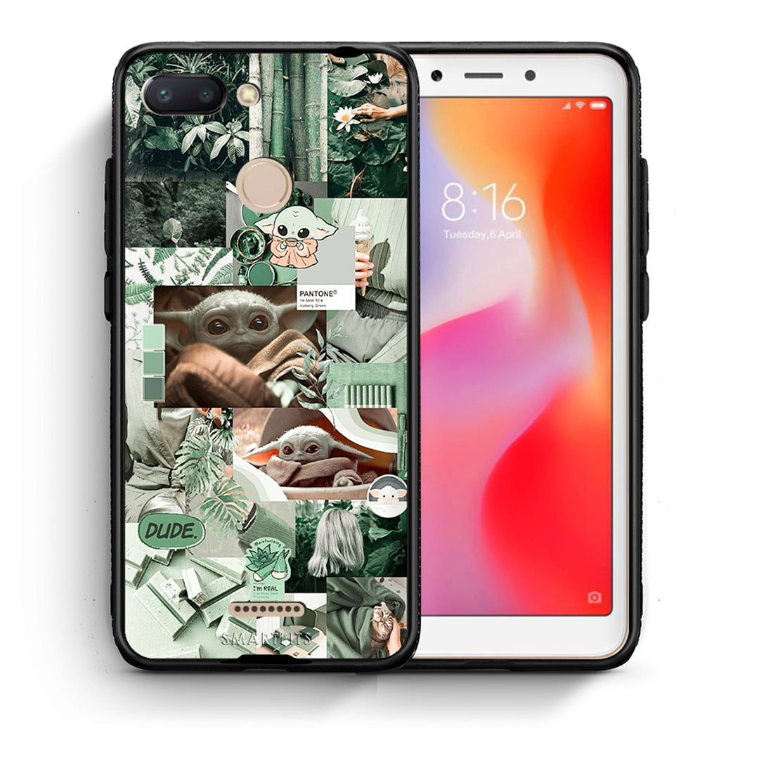 Θήκη Αγίου Βαλεντίνου Xiaomi Redmi 6 Collage Dude από τη Smartfits με σχέδιο στο πίσω μέρος και μαύρο περίβλημα | Xiaomi Redmi 6 Collage Dude case with colorful back and black bezels