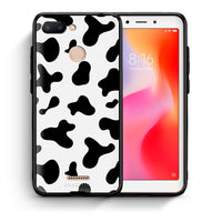 Thumbnail for Θήκη Xiaomi Redmi 6 Cow Print από τη Smartfits με σχέδιο στο πίσω μέρος και μαύρο περίβλημα | Xiaomi Redmi 6 Cow Print case with colorful back and black bezels