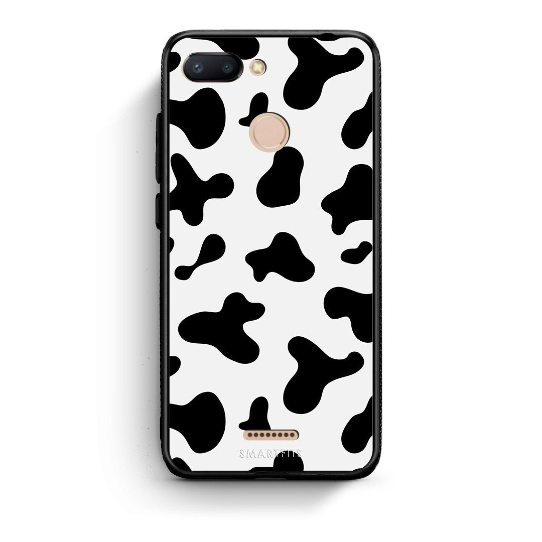 Xiaomi Redmi 6 Cow Print θήκη από τη Smartfits με σχέδιο στο πίσω μέρος και μαύρο περίβλημα | Smartphone case with colorful back and black bezels by Smartfits