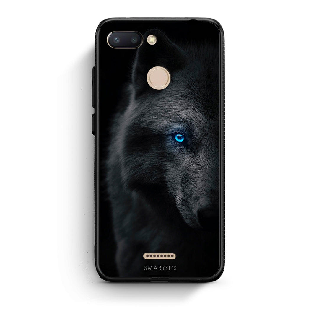 Xiaomi Redmi 6 Dark Wolf θήκη από τη Smartfits με σχέδιο στο πίσω μέρος και μαύρο περίβλημα | Smartphone case with colorful back and black bezels by Smartfits