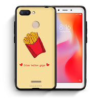 Thumbnail for Θήκη Αγίου Βαλεντίνου Xiaomi Redmi 6 Fries Before Guys από τη Smartfits με σχέδιο στο πίσω μέρος και μαύρο περίβλημα | Xiaomi Redmi 6 Fries Before Guys case with colorful back and black bezels
