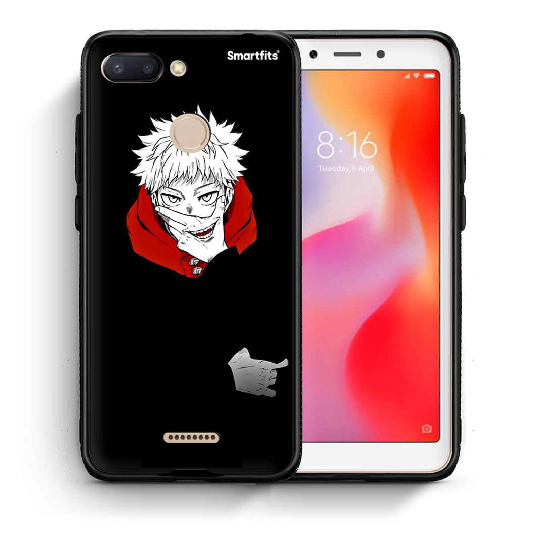 Θήκη Xiaomi Redmi 6 Itadori Anime από τη Smartfits με σχέδιο στο πίσω μέρος και μαύρο περίβλημα | Xiaomi Redmi 6 Itadori Anime case with colorful back and black bezels