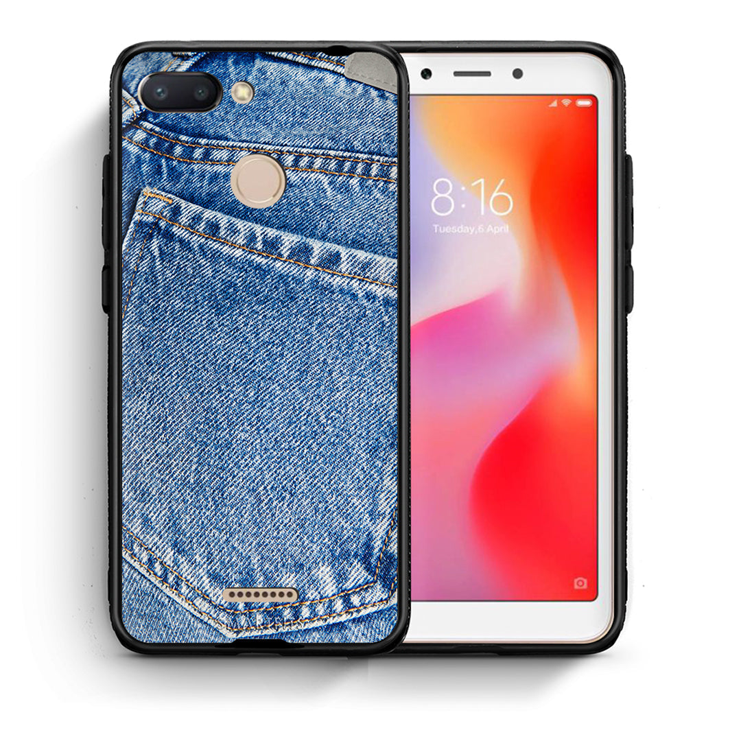 Θήκη Xiaomi Redmi 6 Jeans Pocket από τη Smartfits με σχέδιο στο πίσω μέρος και μαύρο περίβλημα | Xiaomi Redmi 6 Jeans Pocket case with colorful back and black bezels