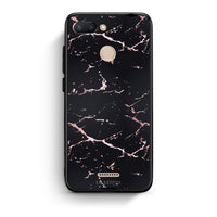 Thumbnail for 4 - Xiaomi Redmi 6  Black Rosegold Marble case, cover, bumper