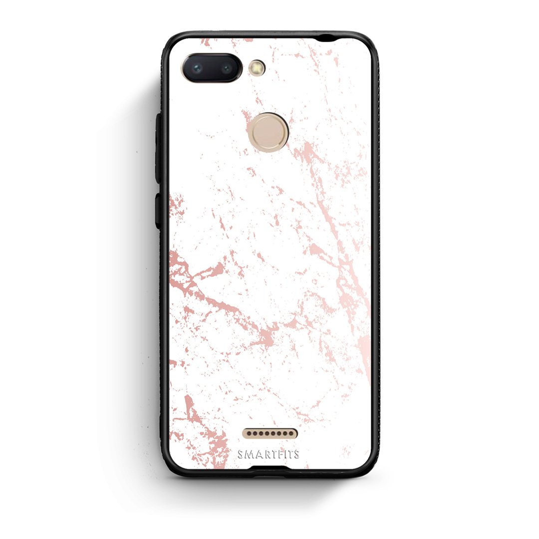 116 - Xiaomi Redmi 6  Pink Splash Marble case, cover, bumper