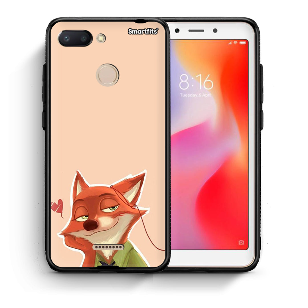 Θήκη Xiaomi Redmi 6 Nick Wilde And Judy Hopps Love 1 από τη Smartfits με σχέδιο στο πίσω μέρος και μαύρο περίβλημα | Xiaomi Redmi 6 Nick Wilde And Judy Hopps Love 1 case with colorful back and black bezels