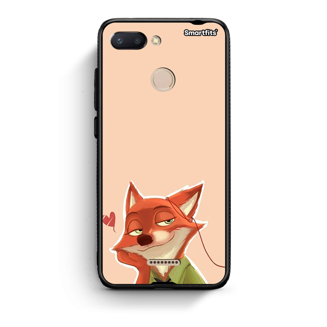 Xiaomi Redmi 6 Nick Wilde And Judy Hopps Love 1 θήκη από τη Smartfits με σχέδιο στο πίσω μέρος και μαύρο περίβλημα | Smartphone case with colorful back and black bezels by Smartfits